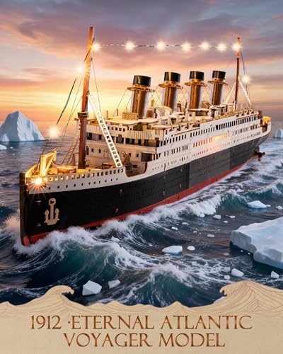 Rolife 3D Wooden Puzzle Titanic Model Ship Kit 19.5" 433Pcs LED
