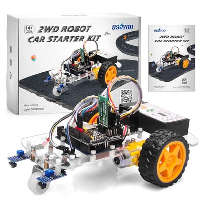 OSOYOO 2WD Robot Car Starter Kit for Arduino – Smart Educational Robotics Kit for Beginners and Adults | Build, Code & Control via WiFi, Bluetooth, IR | Learn Programming & Electronics