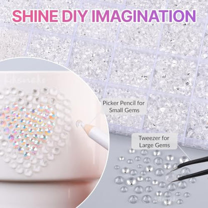 33000Pcs Clear Transparent Resin Rhinestones for Bedazzling Kit - color: Crystal 2-6mm