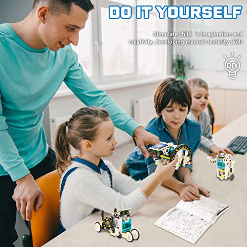 STEM 13-in-1 Solar Power Robots Toy,Educational Experiment DIY Robotics Kit - color: White1