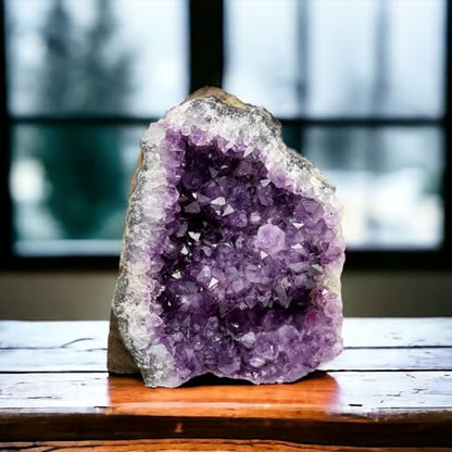 3 to 4 Lb Amethyst Crystal Geode From Uruguay – 4.5" to 7.5" Height, Natural Large Amethyst Cluster Rock – Crystals And Healing Stones - style: 3 lb to 4 lb