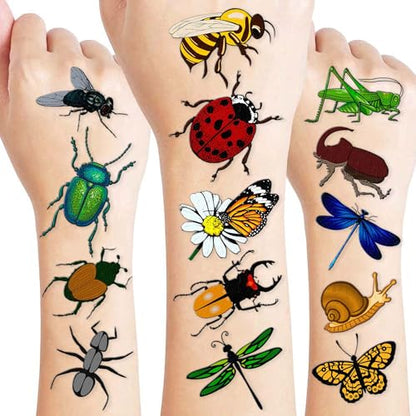 60PCS Bug Temporary Tattoos for Kids Toddlers - color: 60PCS