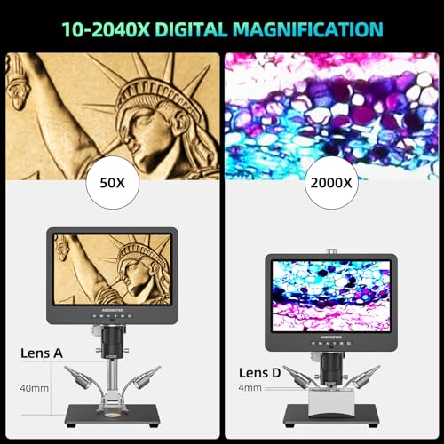Andonstar AD249S-M 3 Lens 2160P 10.1 Inch HDMI Digital Microscope 2000x