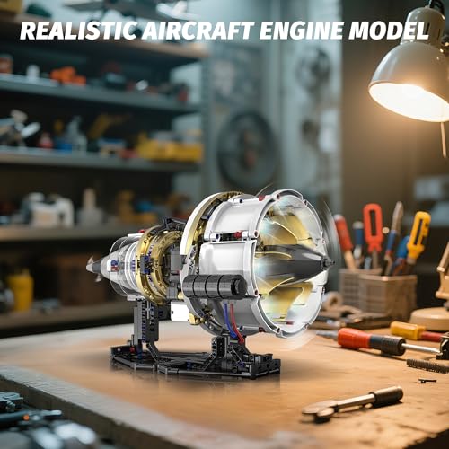 Jet Engine Model Kit that Run App Controlled Building Blocks Set with Motor - size: X-Large