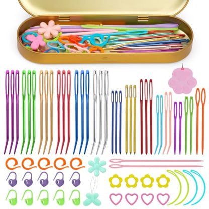 UzecPk 70PCS Yarn Needles, Darning Needles Big Eye Blunt Needles Kit - style: 70PCS