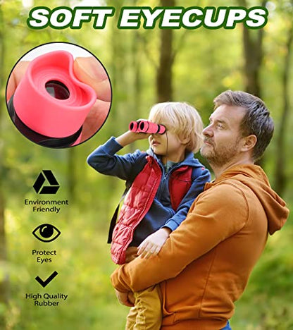 Binoculars for Kids, Toys for 3-12 Years Boys and Girls High-Resolution Optics Shockproof Mini Compact Toy Binoculars for Bird Watching, Hiking, Camping, Science, Detective - color: Blue+Pink