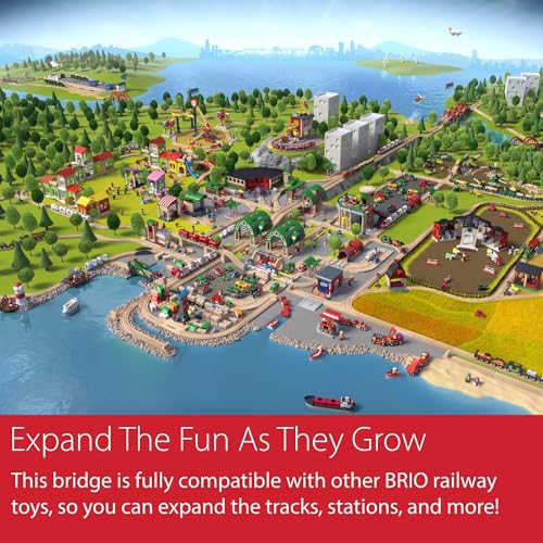 BRIO World Collapsing Bridge for Wooden Train Set - 3-Piece Accessory - FSC-Certified - Compatible with BRIO Railway and Train Track Sets - Encourages Fun Creativity - Kids Ages 3 & Up