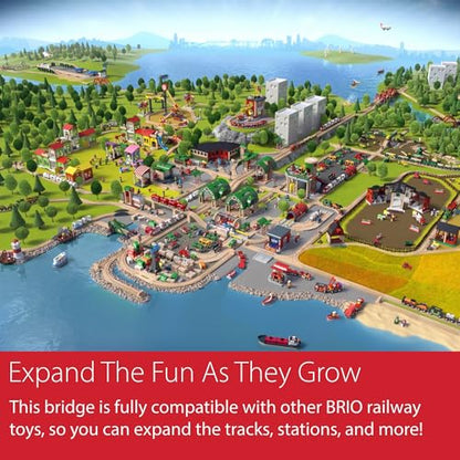 BRIO World Collapsing Bridge for Wooden Train Set - 3-Piece Accessory - FSC-Certified - Compatible with BRIO Railway and Train Track Sets - Encourages Fun Creativity - Kids Ages 3 & Up