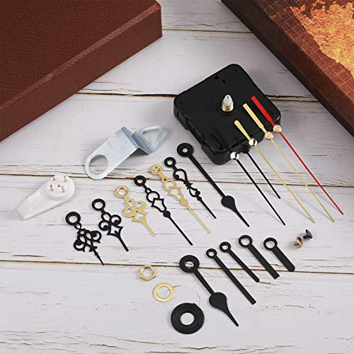 Outus 3 Pieces Non Ticking Quartz Clock Movement Mechanism with 6 Sets of Short Hands Battery Operated Clock Motor Kit for DIY Repair Replacement (13 mm) - size: 0.5 inch (13 mm)