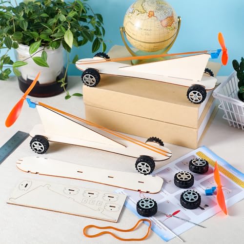 24 Sets Rubber Band Propeller Car Kit DIY Bulk STEM Craft Kit