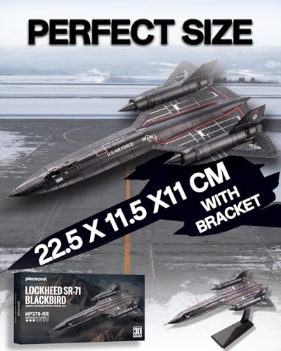 Piececool 3D Metal Puzzles for Adults, Metal Aircraft Model Kits, Military Airplane Model Kit to Build for Men Hobbies Great Birthday Gifts - style: SR-71 Blackbird
