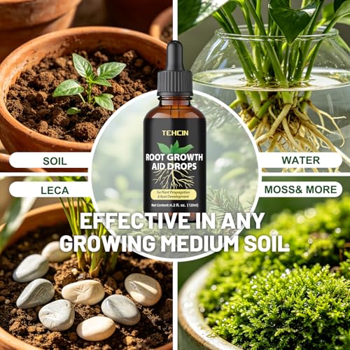 Root Drops - Liquid Rooting Hormone for Cuttings, Fast Propagation Drops for Stronger Roots & Less Shock, Works in Water, Soil, LECA & Moss for Pothos, Monstera & All Indoor Houseplants