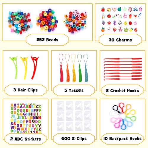 INSCRAFT Rubber Band Refill Kit: 18,950+ Rubber Bands in 37 Colors, S-Clips, Beads, Backpack Hooks, Tassels and More, DIY Friendship Bracelet Making Kits, Christmas Birthday Gift for Kids