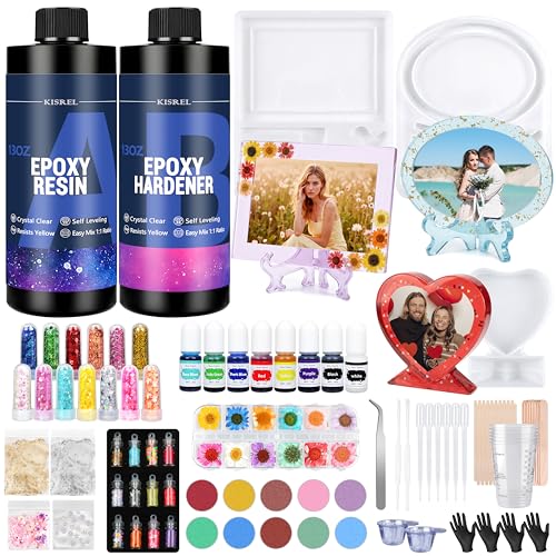 KISREL 26oz Epoxy Resin Kit for Beginners, Resin Kit with Photo Frame Molds - size: Photo Frame Molds