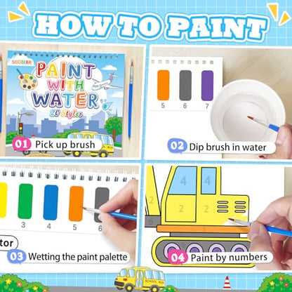 SOCOLER Paint with Water Coloring Books for Kids & Toddlers Boy-Traffic - color: Traffic