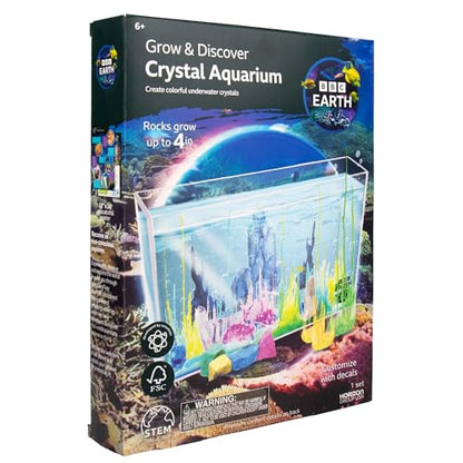 BBC Earth Grow & Discover Crystal Aquarium, Grow Colorful Cave-Like Crystal Formations Inside Reusable Tank, Magic Rocks, STEM Toys, Unique Crystal Growing kit, Science Experiments for Kids 6-8 - style: Crystal Aquarium