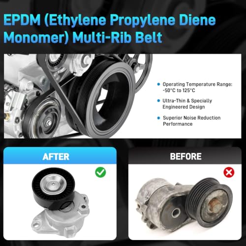Serpentine Belt Tensioner & Idler Pulley Kit Compatible with Mercedes-Benz