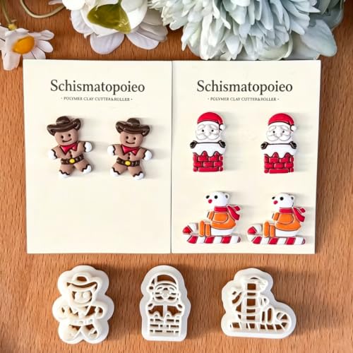 10Pcs Christmas Winter Polymer Clay Cutters Set - color: Penguin