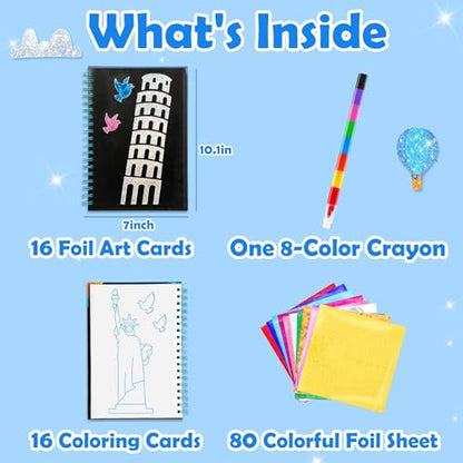 FUNNYB&G Foil Art Craft Kit for Kids, Sparkly Birthday Gift Toy for Kids - style: Building