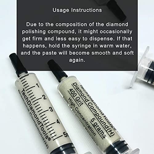 TechDiamondTools Diamond Polishing Compound Polishing Paste USA Made 50,000 Grit 0-0.5 Microns for Marble Glass Metal Rock Jewelry Resin Silver Chrome Gemstone with 25% of Diamond Powder - size: 50,000 grit/0-0.5 microns