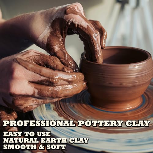 Aujazyble Air Dry Clay - 3.3lbs Terracotta Natural Pottery Clay for Kids - color: Terracotta
