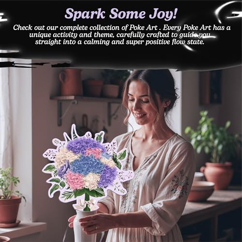 Unwynd Poke Art Hydrangea Flower Bouquet Kit for Adults, Women and Teens - style: Hydrangea