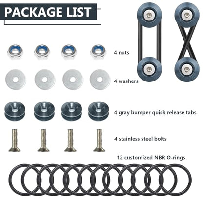 BFXM Universal Bumper Clips, Front Rear Bumper Quick Release Kit - color: Gray, size: 2set