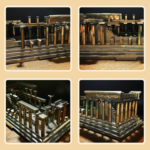 Microworld 3D Metal Puzzle - Temple of Athena Architecture Model Kit, DIY Challenge for Adults, Arts & Craft Assembly Brain Teaser Gift Toys for Teens - 142 Pcs