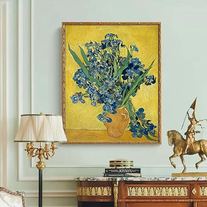 VeGuude Diamond Art Kits for Adults-Van Gogh Diamond Painting Kits for Adults Beginners,Irises 5D DIY Full Drill Diamond Painting Cat Gem Art and Crafts 12x16inch - color: DP02871