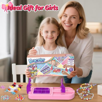 Cmiolacuna Friendship Bracelet Making Kit for Girls Ages 8-12 Loom Maker - color: Pink