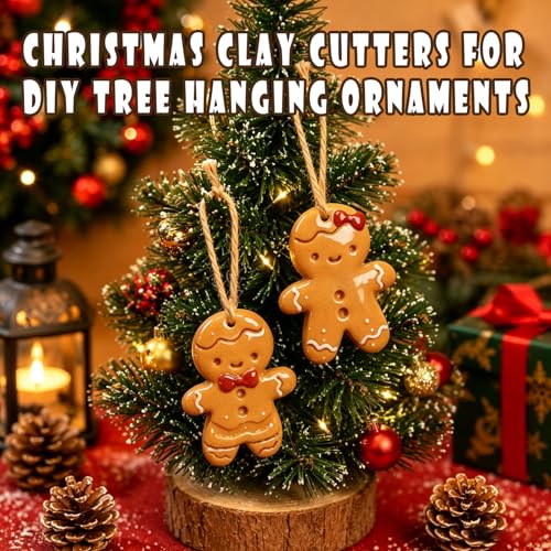 11 Pcs Holiday & Woodland Polymer Clay Cutters Set - Mushroom, Snowflake, Christmas Tree & Animal Shaped Clay Cutters for Polymer Clay Jewelry Making, Perfect Christmas & Animal Lover Gift - color: Santa