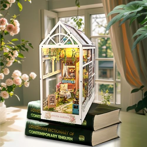 3D Book Nook Flower House Kit DIY Wooden Puzzle- Sylvia Garden - color: Sylvia Garden