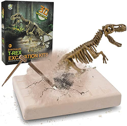 Dig & Discover Dino Tyrannosaurus Rex Dinosaur Skeleton 3D Fossil Bones Excavation, Science Educational Toy Kit for Kids, Children - color: Tyrannosaurus Rex