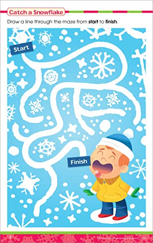 School Zone Jolly Mazes Workbook: 48 Pages, Preschool, Kindergarten, Holiday, Christmas, Maze Puzzles, Problem-Solving, Stickers, Ages 3 to 6 (Jolly Little Busy Book Series)