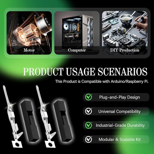 100 Sets / 200 Pieces for Dupont 2.54mm 1Pin Black Male Connector - size: 1-Pin Male, style: Black-Single Row