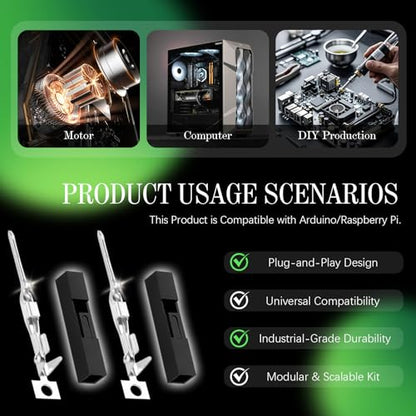 100 Sets / 200 Pieces for Dupont 2.54mm 1Pin Black Male Connector - size: 1-Pin Male, style: Black-Single Row