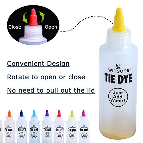 WINSONS Tie Dye Kit, 8 Colours Non Toxic Permanent Fabric Dye Art Set for Kids Women for Homemade Party Creative Group Activities DIY Gift - color: 8 Colors