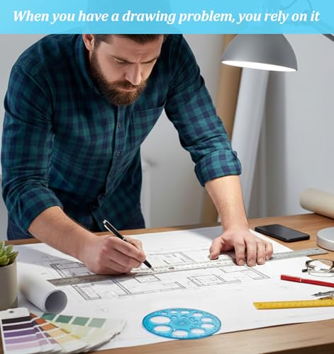 2 Pcs Circle Ruler, Multi-Function Circle Templates Stencil for Drawing - color: Blue & Green