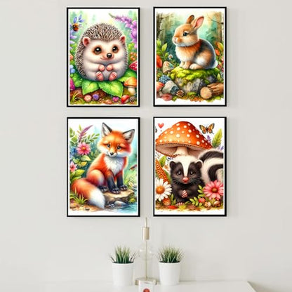 Axquilon 4 Pack Animal Diamond Art Kits for Adults- 9.8x13.7inch - color: 4 Pack Animal