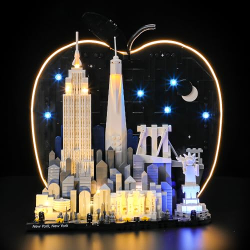 LED Lighting Set Compatible with Lego 21066 New York City – The Big Apple Set, DIY Light Up Kit for 21066 Building Blocks Model (Building Sets Not Included) - style: 21066 New York City – The Big Apple Set