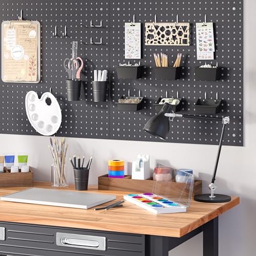 Seville Classics UltraGraphite Wood Top Workbench on Wheels with Sliding Organizer Drawer Table, 48", Graphite