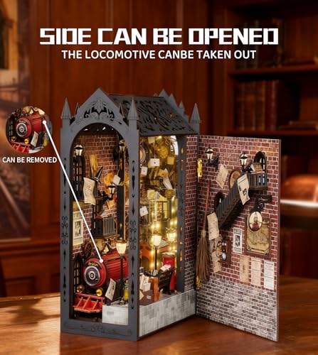 Spilay Book Nook Kit for Adults, Fantastic Miniature House Building Kit - color: Fantasy Train Platform