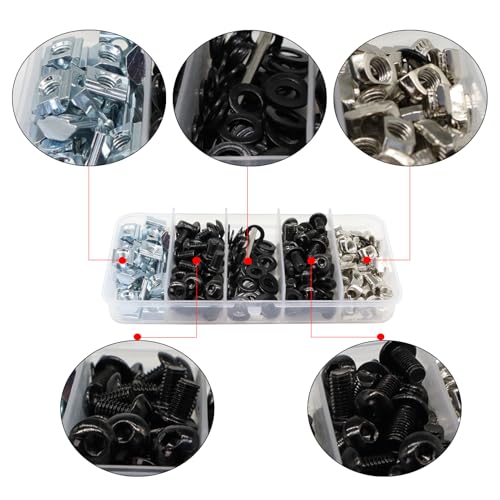 200Pcs 2020 Aluminum Extrusion M5 T Slot Nuts and Bolts Screws 20 Series Extruded Hardware Drop in T Nut Slide Nut M5x8 10mm for 20/20 80 20 2040 T V Slot Black Aluminum Profile Accessories - style: 20 Series Type C