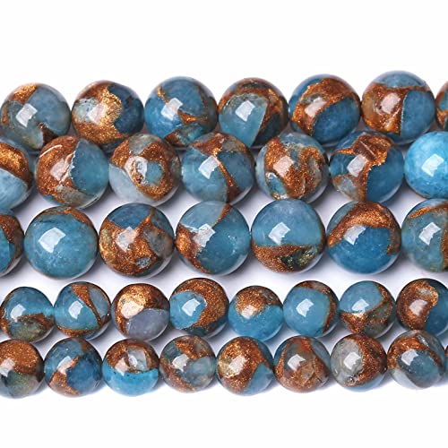 6mm 60pcs Lake Blue Cloisonne Craft Spacer Loose Beads for Jewelry Making DIY Bracelet - color: Blue Cloisonne, size: 6mm