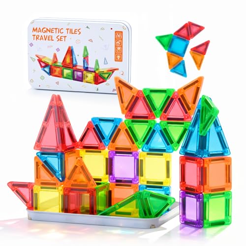 MAGBLOCK 48PCS Mini Magnetic Tiles with Storage Box for Kids 3+ - size: 48pcs