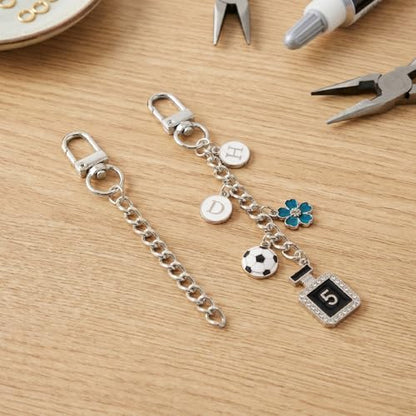Hzopcw 20pcs Keychain Making Kits for Bag Charm, Silver - color: C-20pcs-Silver
