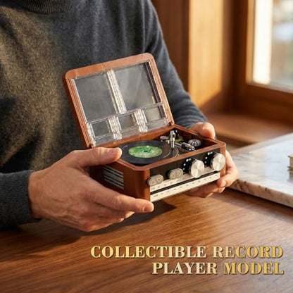 NEWABWN Record Player Building Set Compatible with Lego Spinning Vinyl - style: D