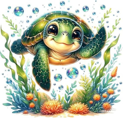 DYAIANGMU Sea Turtle Stamped Cross Stitch Kit for Adults 13.7x13.7 inches - color: Y118