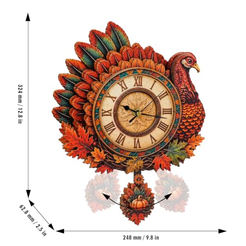 3D Wooden Puzzle for Adults - Turkey Thanksgiving Clock - color: Turkey Thanksgiving Clock