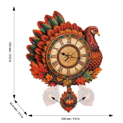 3D Wooden Puzzle for Adults - Turkey Thanksgiving Clock - color: Turkey Thanksgiving Clock